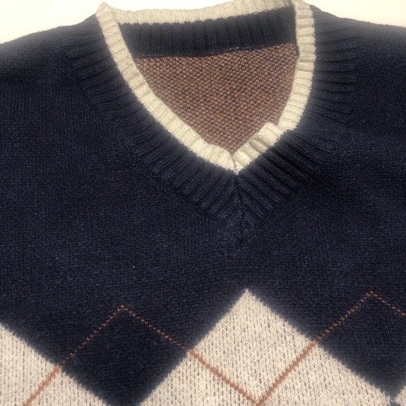 vintage argyle oversized sweater - Picture 3 of 3
